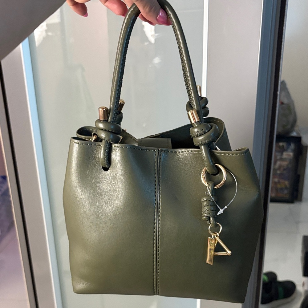 Aldo Olive Green Shoulder Bag with Gold Accents